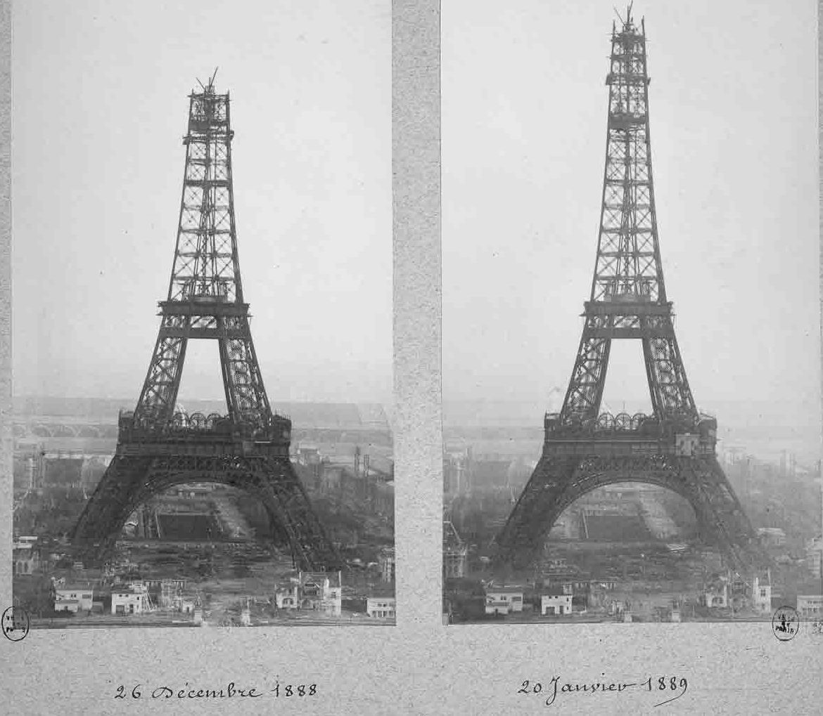 постройка Эйфелевой башни в Париже
